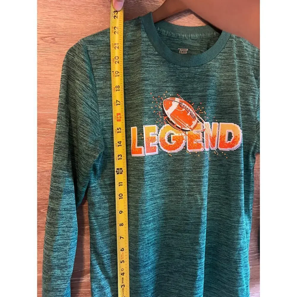 Boys Swimimg long sleeves Rash guard Sz M 5-7 yrs Shirt Green Tek Gear Football